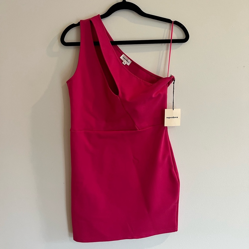 Superdown Pink One-Shoulder Cocktail Dress - Picture 1 of 4